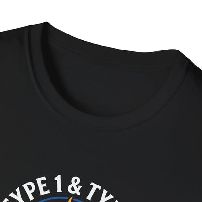 Type 1 & Type 2 Find a Cure Diabetes Awareness T-Shirt