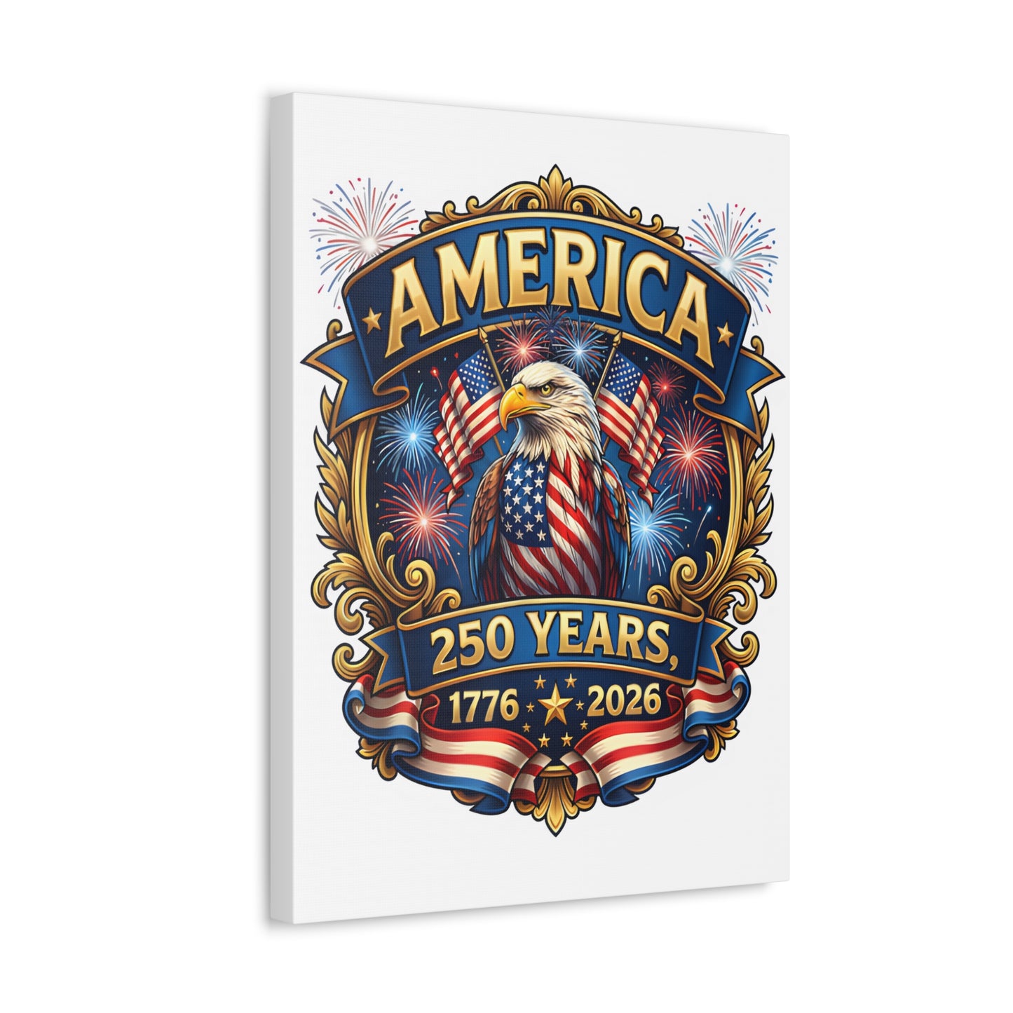 America 250th Anniversary Canvas – Patriotic Eagle 1776-2026 Wall Art