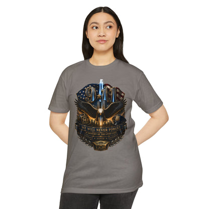 9/11 Remembrance T-Shirt — "We Will Never Forget" Tribute Tee