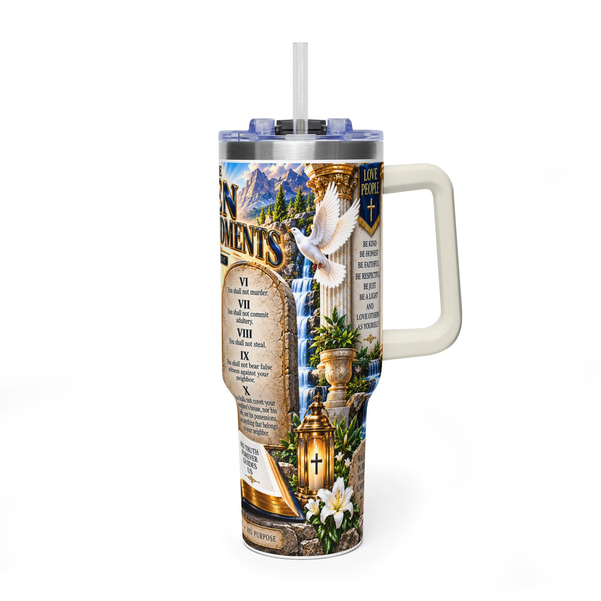 The Ten Commandments 40oz Vacuum Tumbler