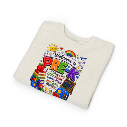 Welcome to Pre-K Toddler Sweatshirt – Colorful Back-to-School Pre-K Kids Crewneck