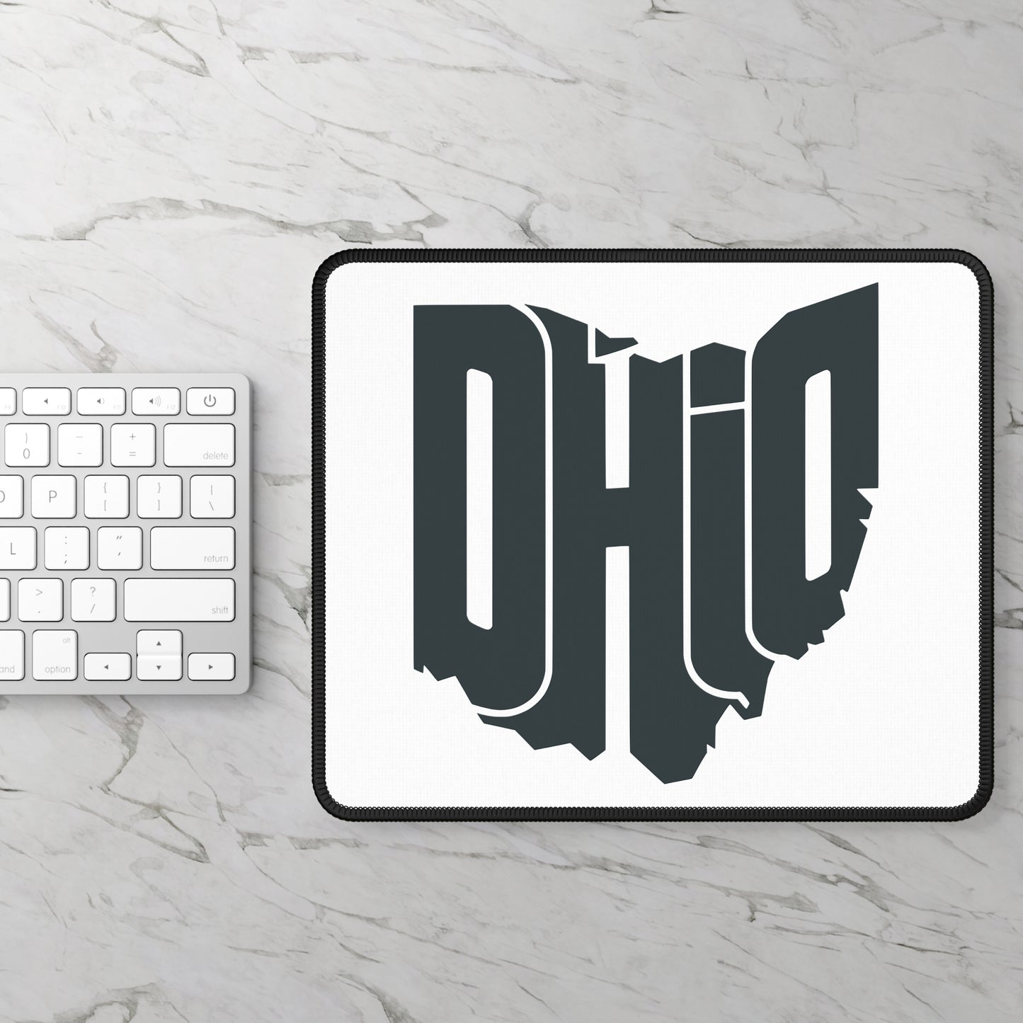 Ohio State Outline Gaming Mouse Pad — Stylized OHIO Graphic Mousepad for Gamers & Office Desks