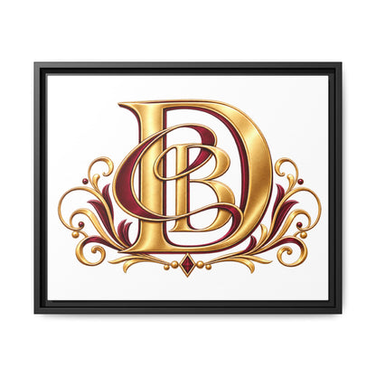 Monogram Letter D Canvas Print — Framed Matte Wall Art