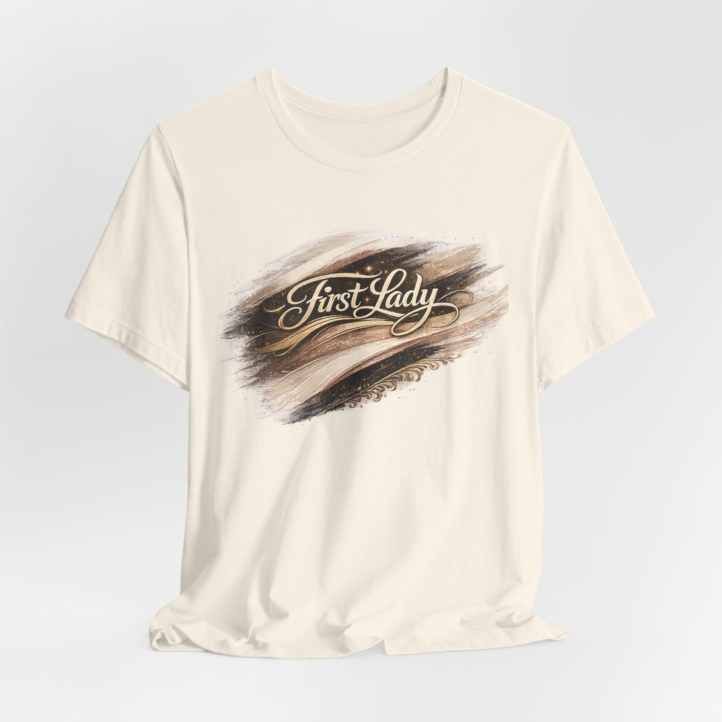 First Lady Brushstroke Tee — Elegant Script Graphic T‑Shirt
