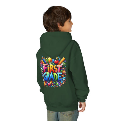 First Grade Kids Hoodie – Colorful Back-to-School Sweatshirt