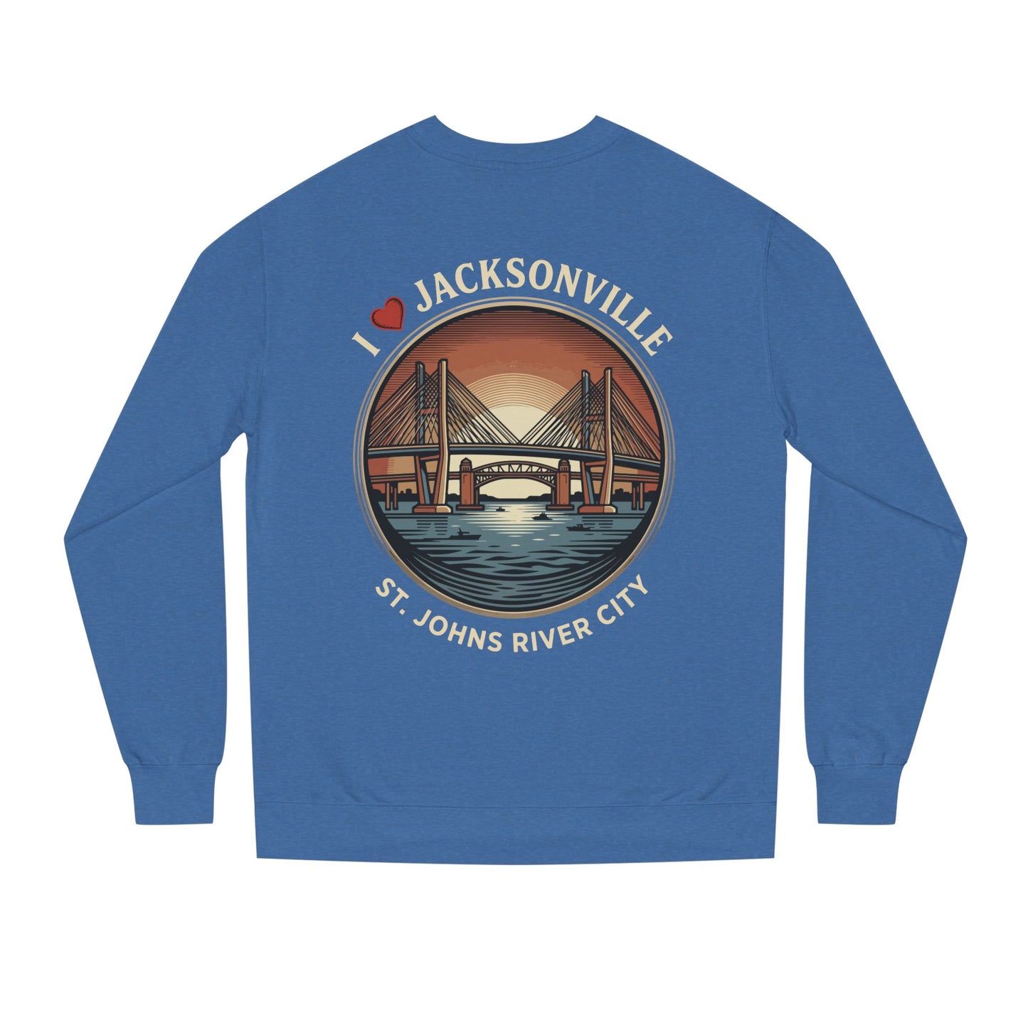 Jacksonville Crewneck Sweatshirt — I  Jacksonville St. Johns River City Graphic