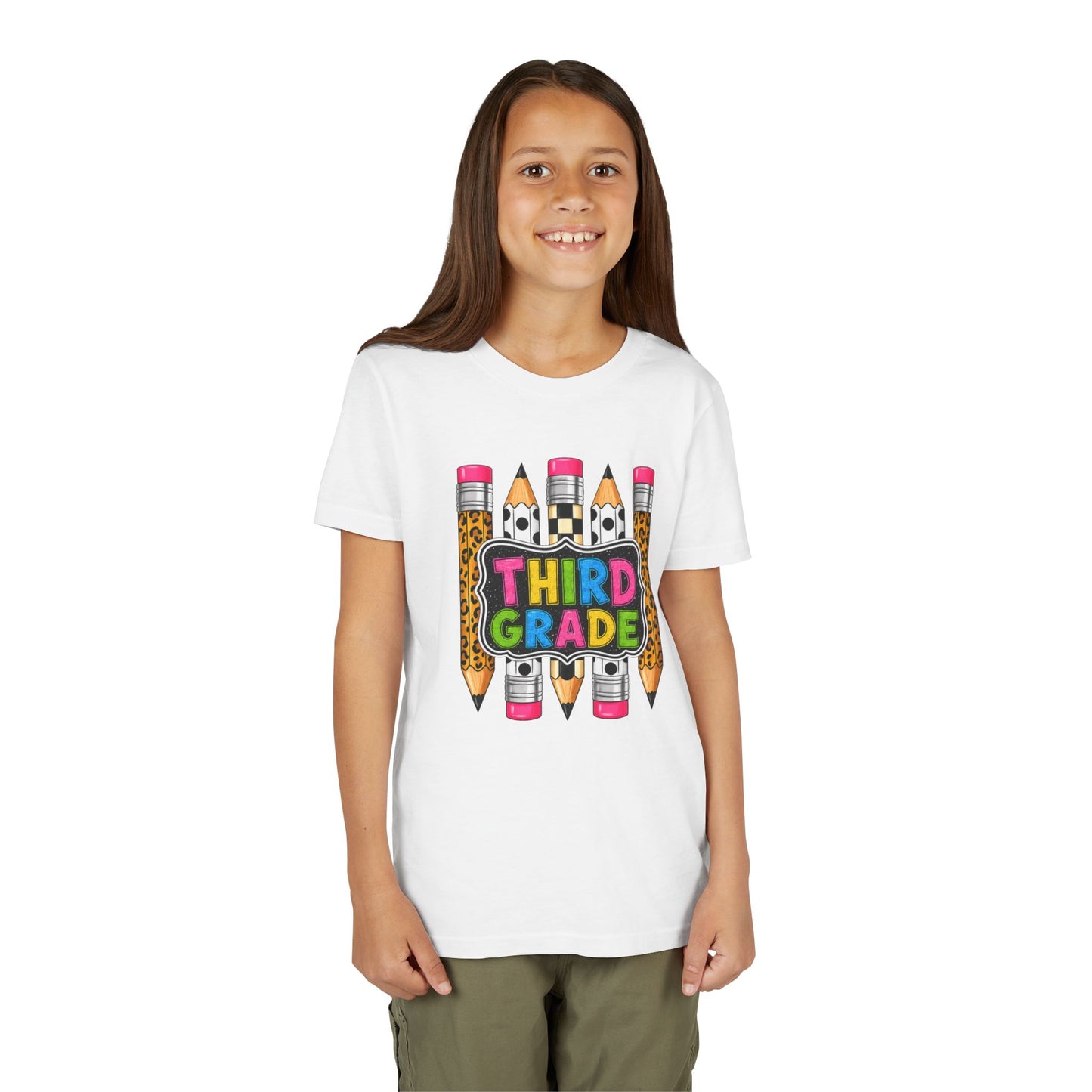 Third Grade Youth T-Shirt — Colorful Pencil Back-to-School Tee