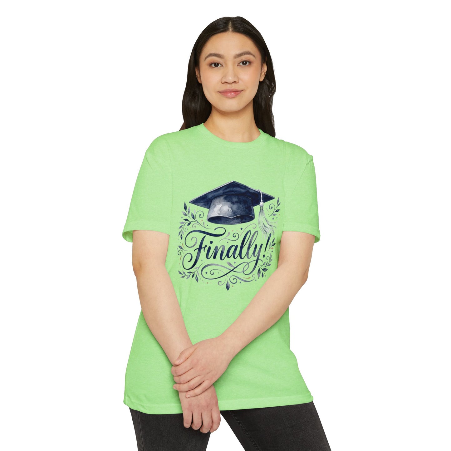 Finally! Graduation T-Shirt — Cap & Script Celebration Tee