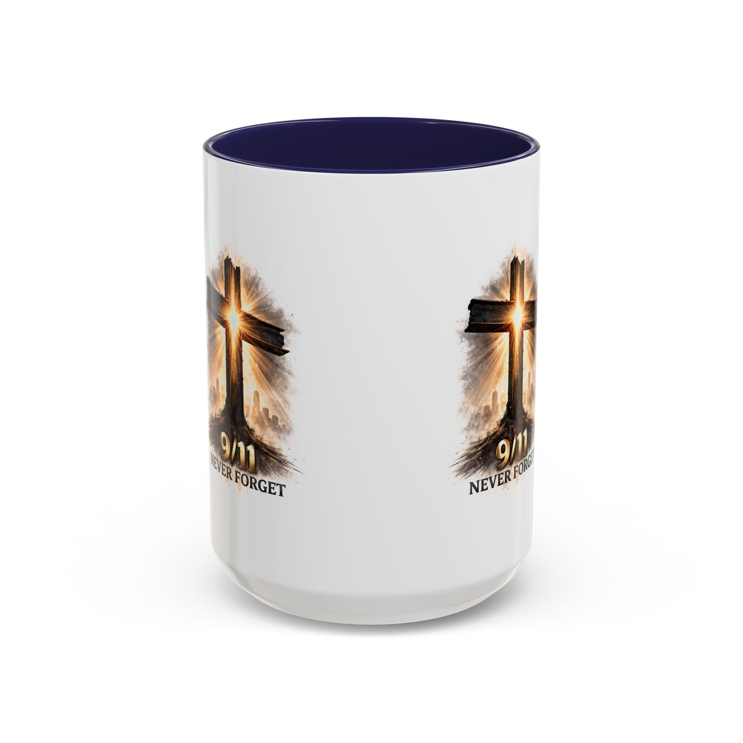 9/11 Never Forget Coffee Mug — Religious Memorial Accent Mug