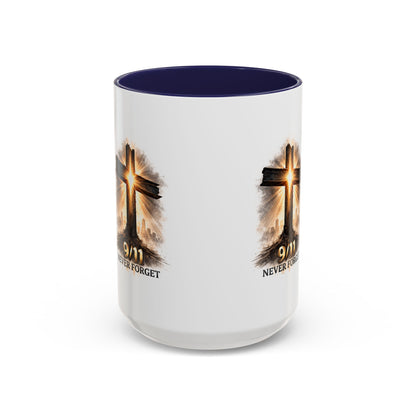 9/11 Never Forget Coffee Mug — Religious Memorial Accent Mug
