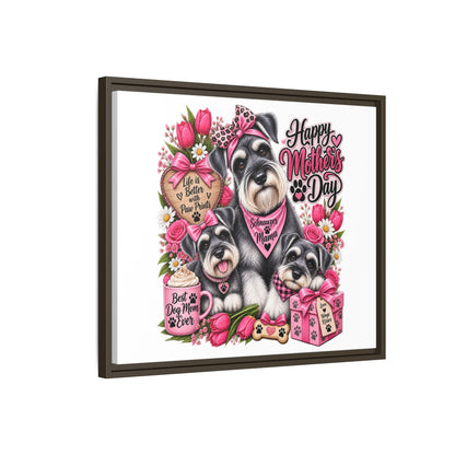 Happy Mother’s Day Schnauzer Canvas — Framed Matte Wall Art