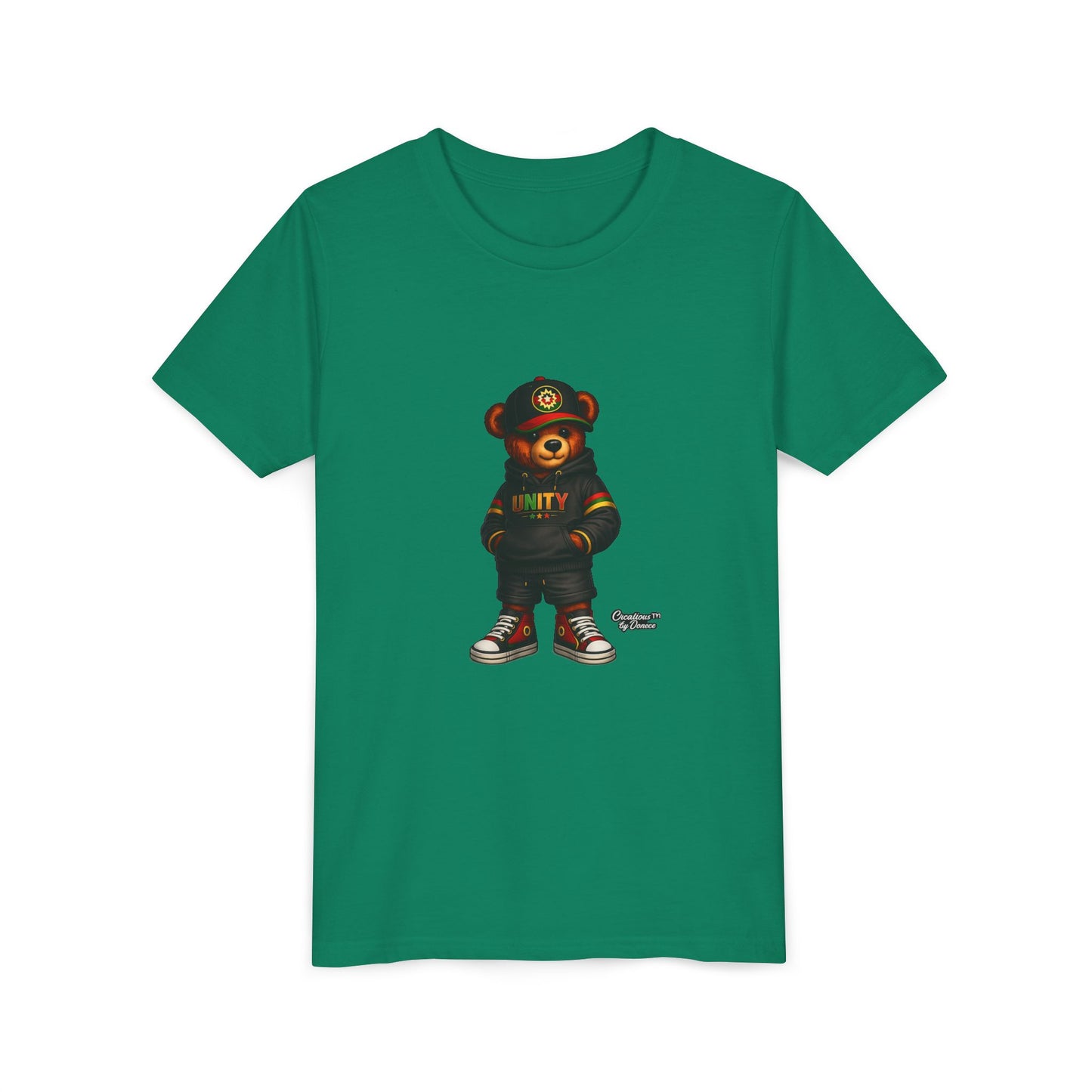 Youth T‑Shirt — Cool Bear Graphic Tee with 'UNITY' Hoodie Design