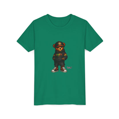 Youth T‑Shirt — Cool Bear Graphic Tee with 'UNITY' Hoodie Design