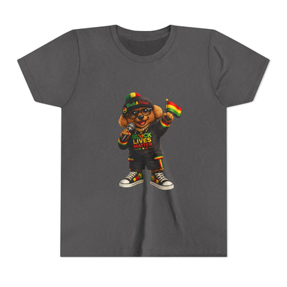 Youth Tee — Kid Bear Black Lives Matter Rasta Flag Shirt