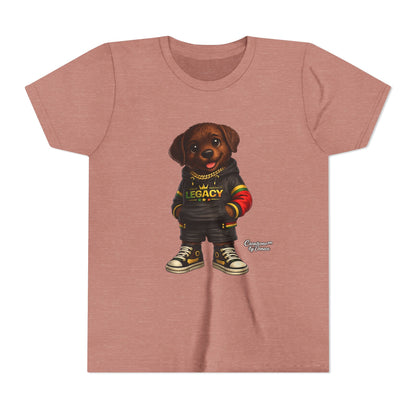 Youth Tee — Cute Rottweiler Puppy in 'Legacy' Hoodie Kids T‑Shirt