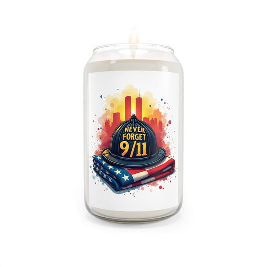 Never Forget 9/11 Memorial Soy Candle — 13.75oz Scented Tribute Candle