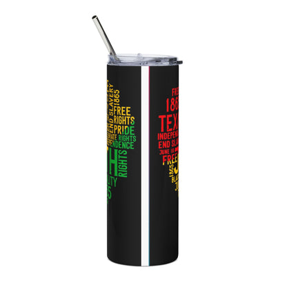 Black History Juneteenth Stainless Steel Tumbler — 20oz Afrocentric Unity Design