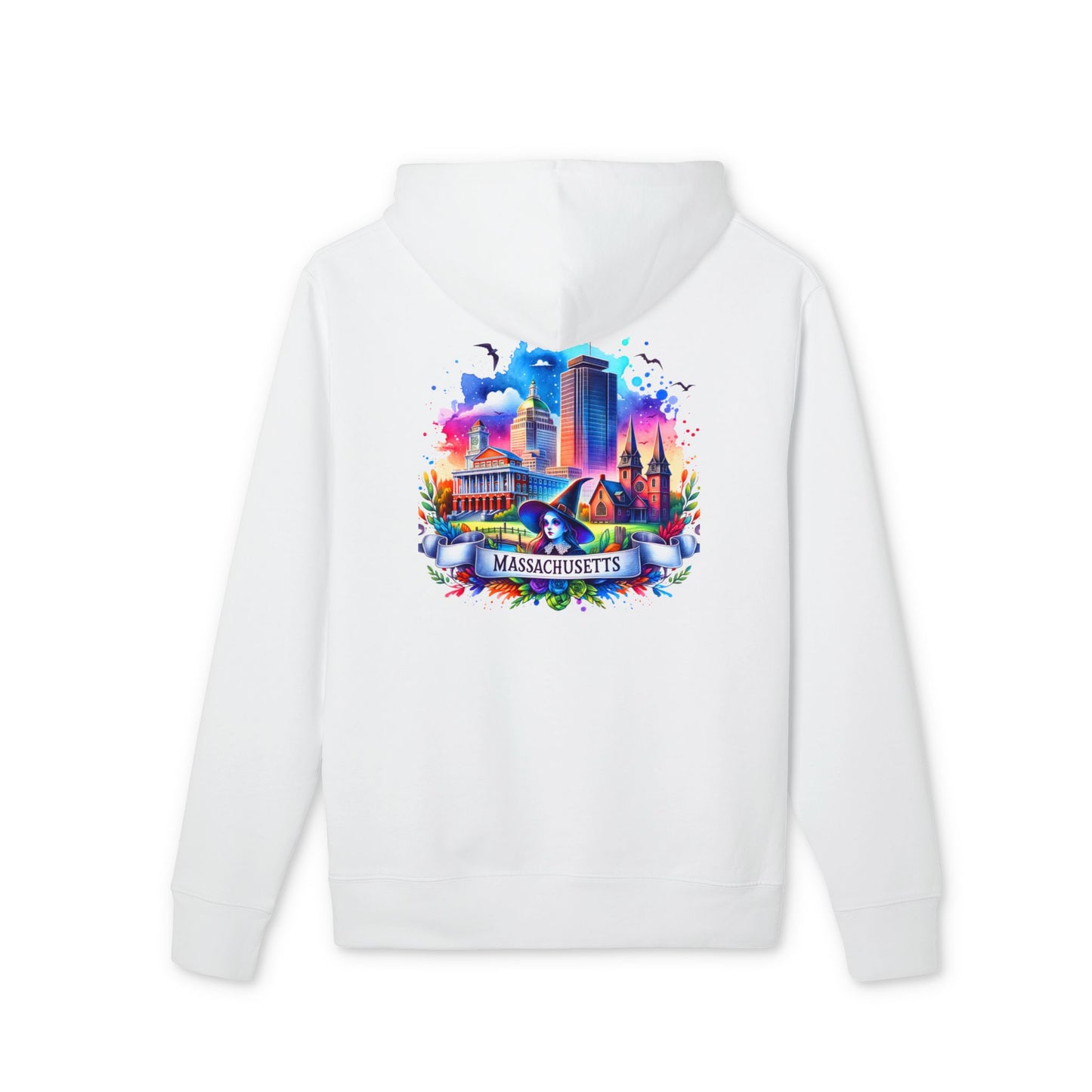 Massachusetts Skyline Hoodie – Colorful Boston Landmark Pullover