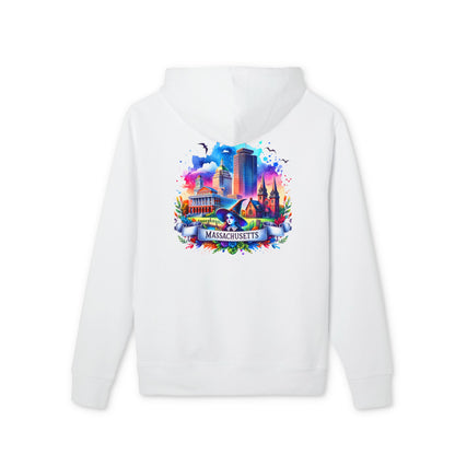 Massachusetts Skyline Hoodie – Colorful Boston Landmark Pullover