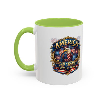 250th America Eagle Coffee Mug — Patriotic 1776–2026 Anniversary Accent Mug