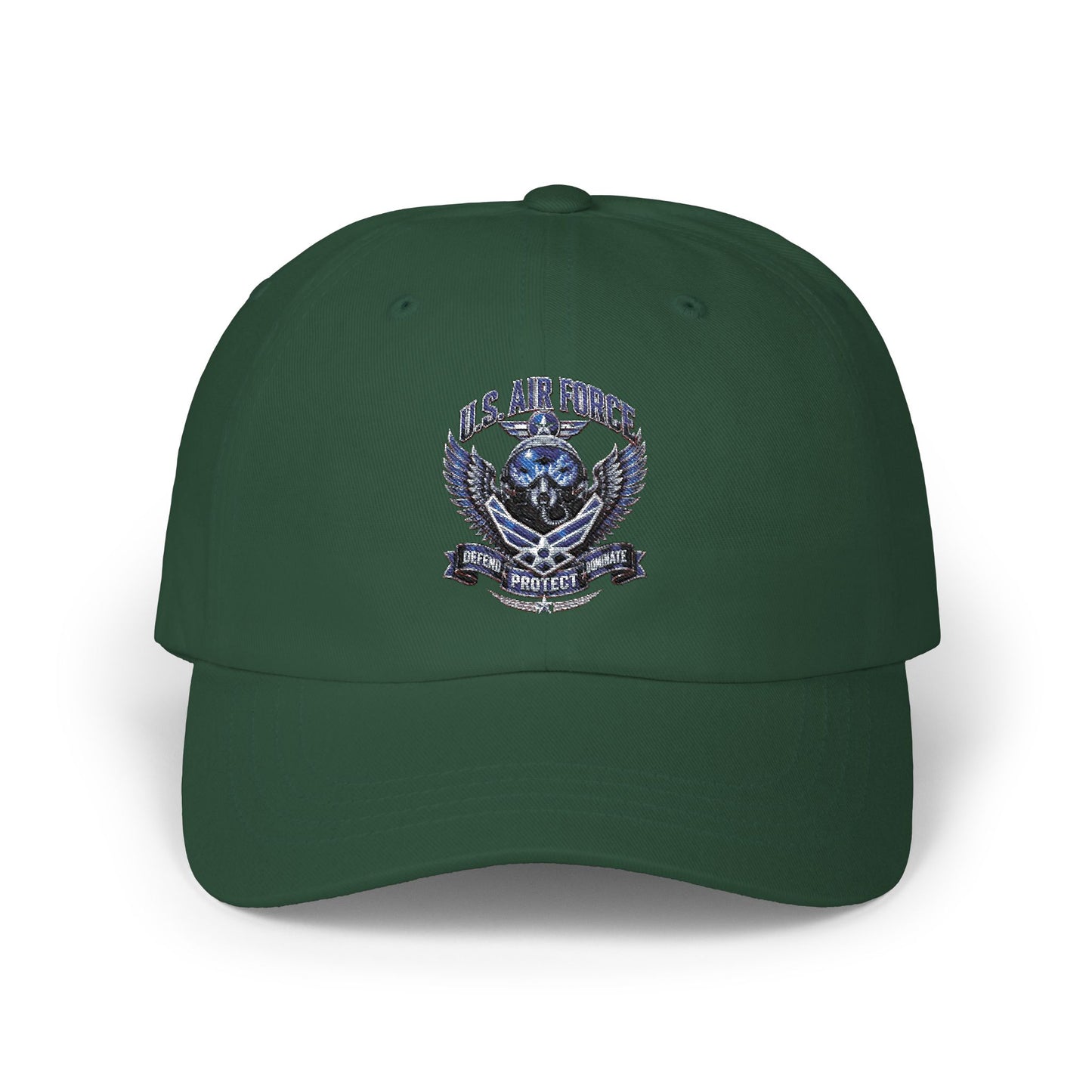 US Air Force Crest Classic Dad Cap — Embroidered Military Baseball Hat
