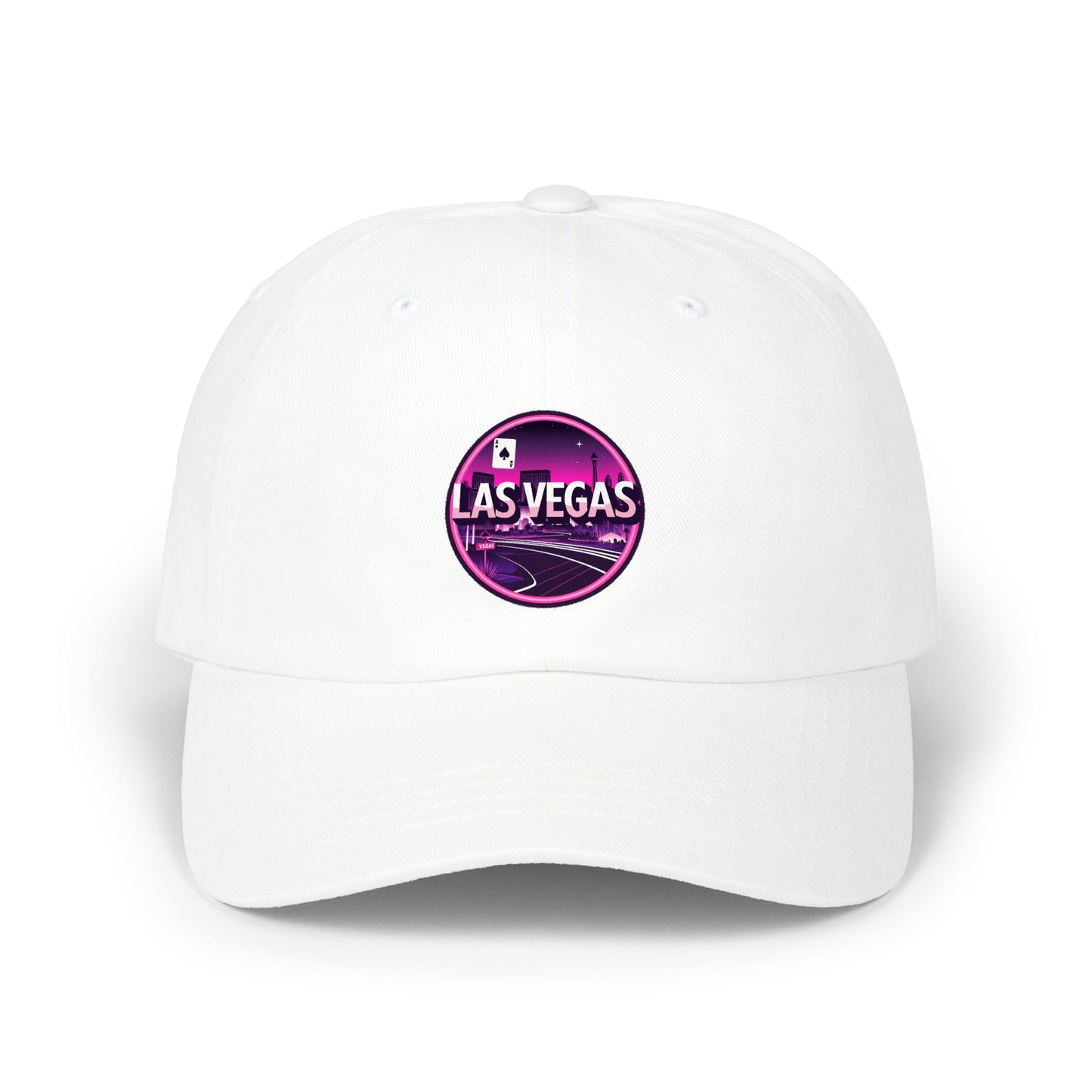 Las Vegas Vintage Patch Dad Cap — Retro Neon Casino Baseball Hat
