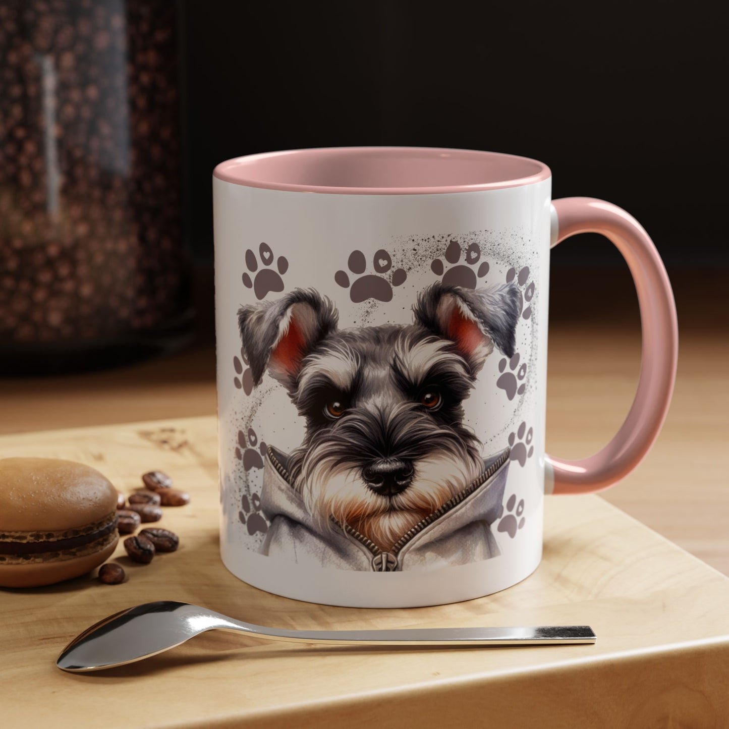Schnauzer Paw Print Accent Coffee Mug (11/15oz)