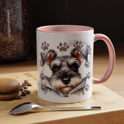 Schnauzer Paw Print Accent Coffee Mug (11/15oz)