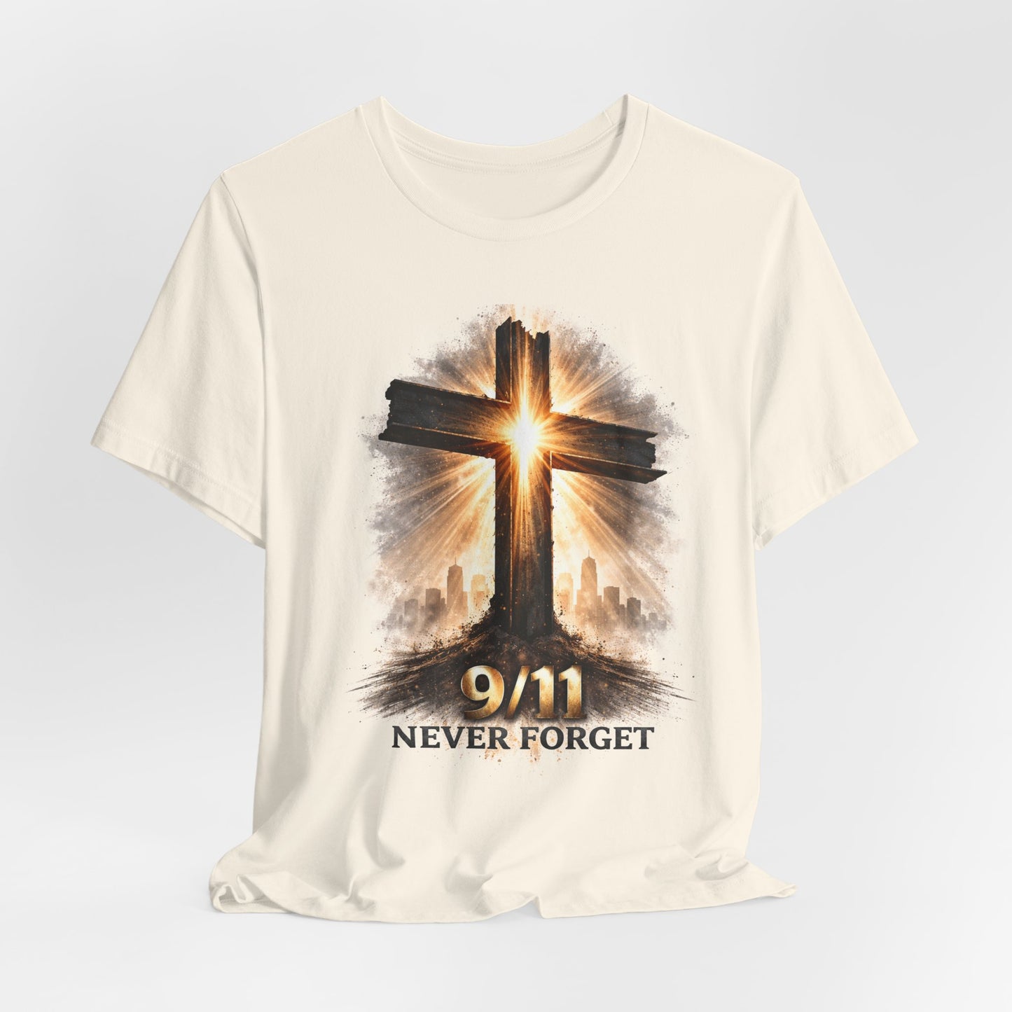 9/11 Never Forget T‑Shirt - Cross Memorial Tee