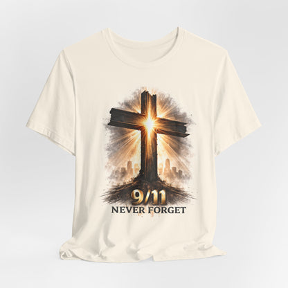9/11 Never Forget T‑Shirt - Cross Memorial Tee