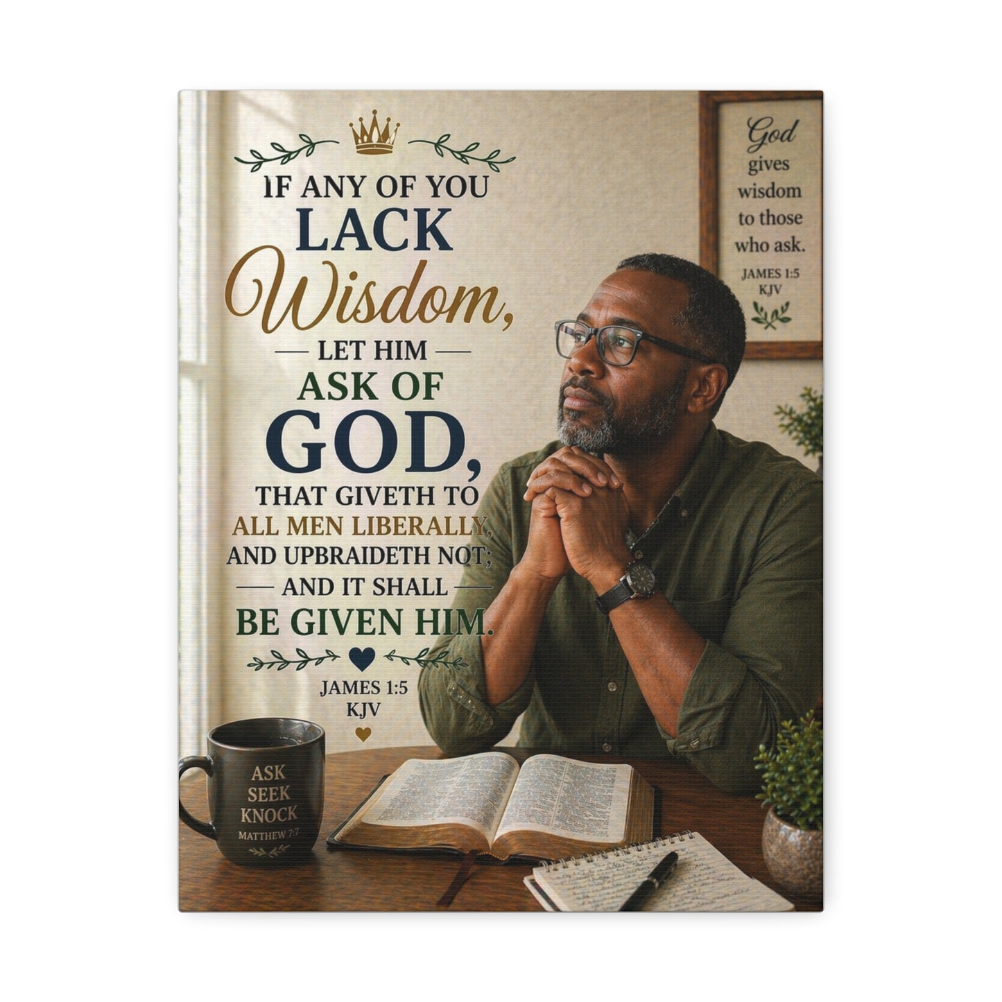 Stretched Canvas - James 1:5 Scripture Wall Art (If Any of You Lack Wisdom)