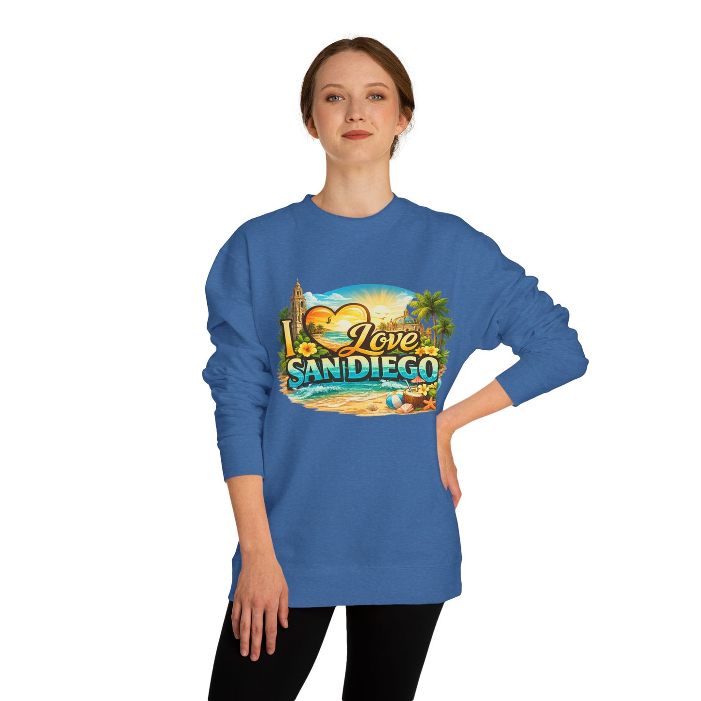 San Diego Sweatshirt — "I Love San Diego" Beach Graphic Crewneck