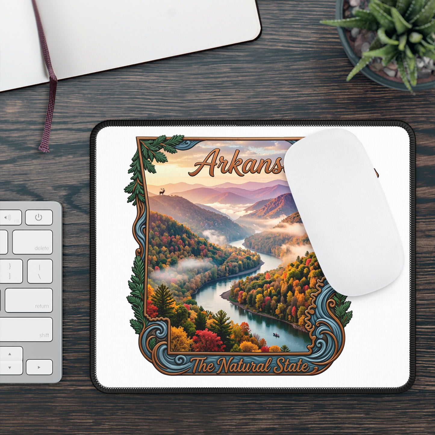 Arkansas Scenic Mouse Pad — 'The Natural State' River Landscape