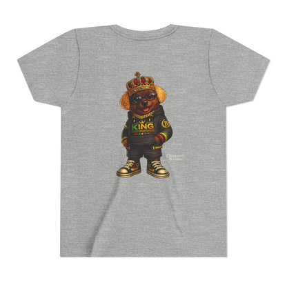 Youth Tee — 'Lil King' Crowned Bear Graphic Shirt