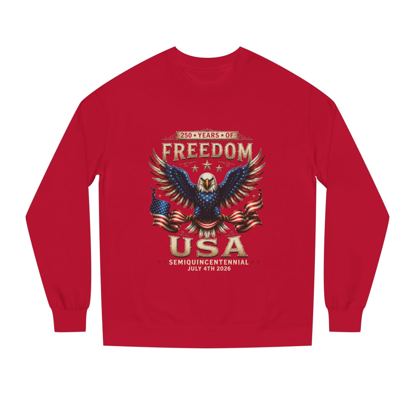 Freedom USA Eagle Sweatshirt — Patriotic 4th of July Crewneck