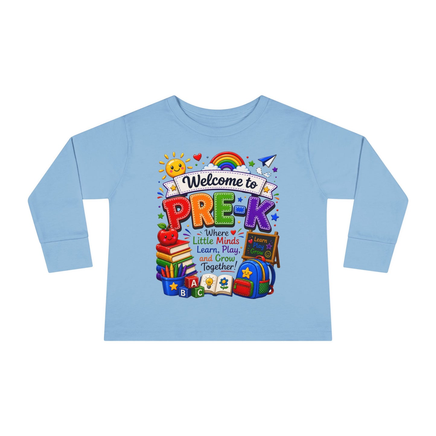 Welcome to Pre-K Toddler Long Sleeve Tee — Cute Back-to-School Preschool Shirt