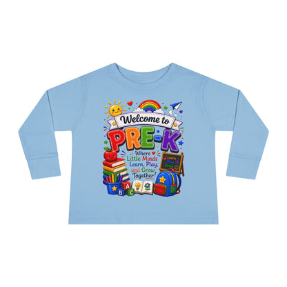 Welcome to Pre-K Toddler Long Sleeve Tee — Cute Back-to-School Preschool Shirt