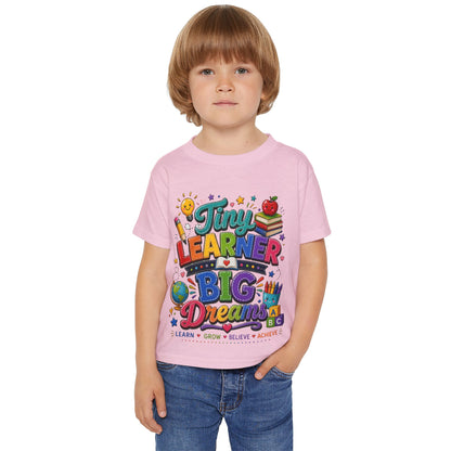 Toddler T‑Shirt — “Tiny Learner Big Dreams” Colorful Back‑to‑School Tee