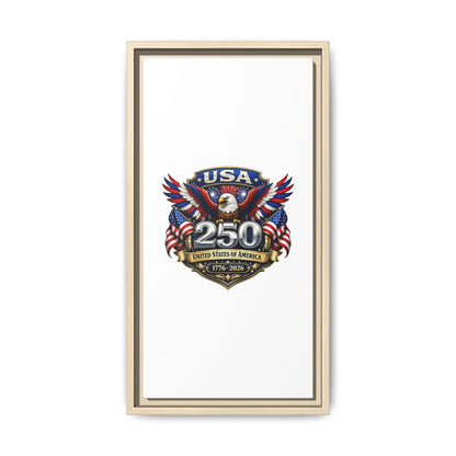 USA 250 Anniversary Framed Canvas — Patriotic Eagle 1776–2026 Wall Art