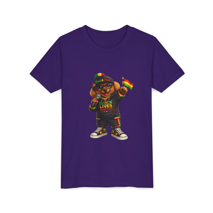Youth Tee — Kid Bear Black Lives Matter Rasta Flag Shirt