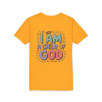 I Am A Child of God Youth Tee — Cute Pastel Christian Kids T-Shirt