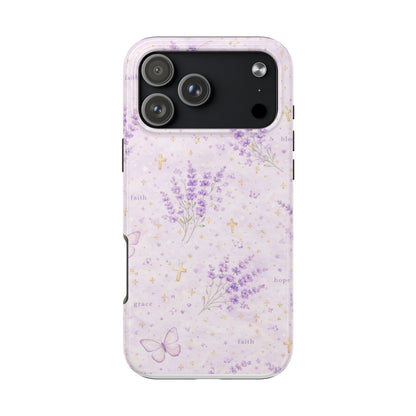 Faith Grace Blessed Phone Case | Christian Floral iPhone Case