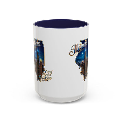 Illinois Skyline Accent Coffee Mug – City of Broad Shoulders Chicago Design (11/15oz)