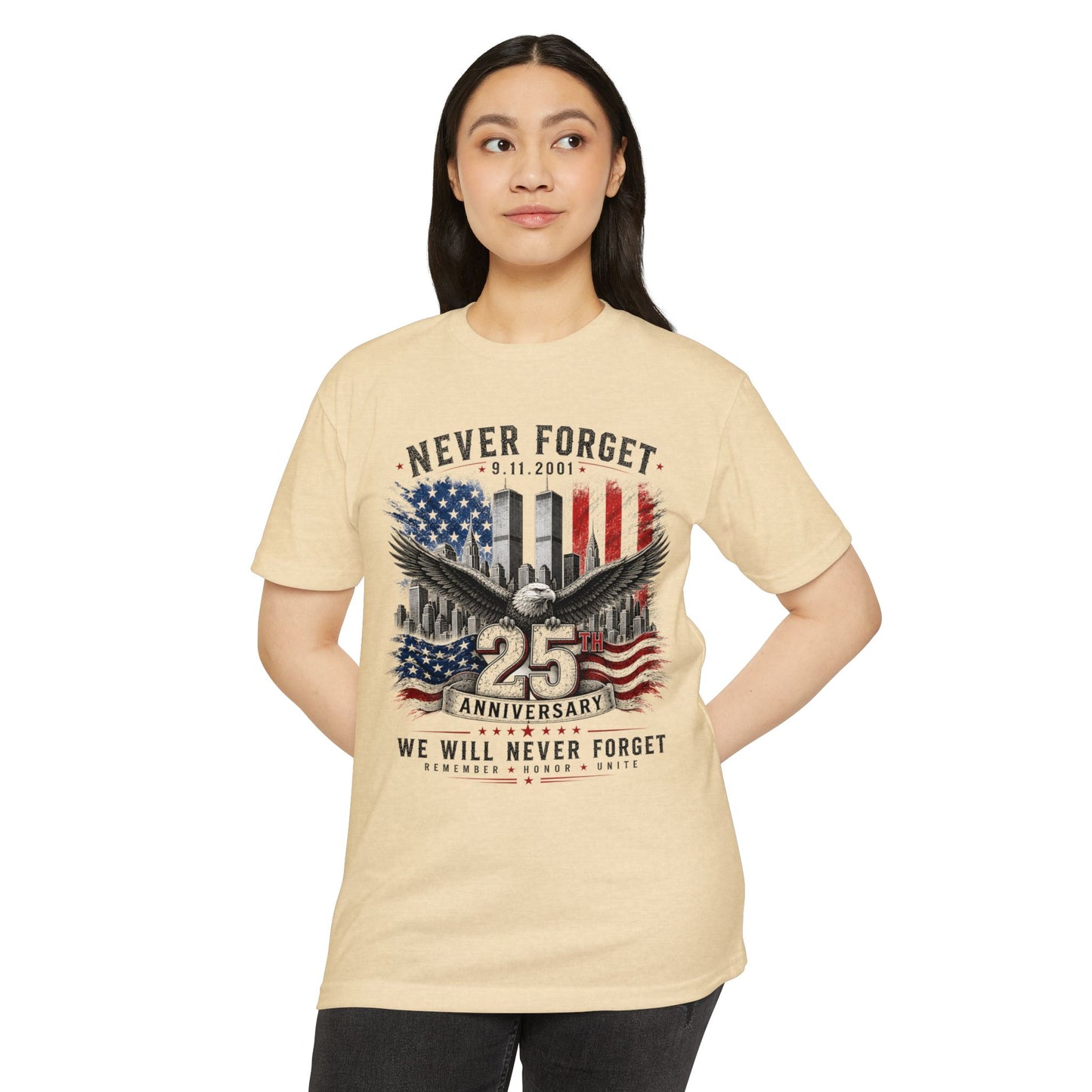 9/11 25th Anniversary 'Never Forget' Memorial T-Shirt