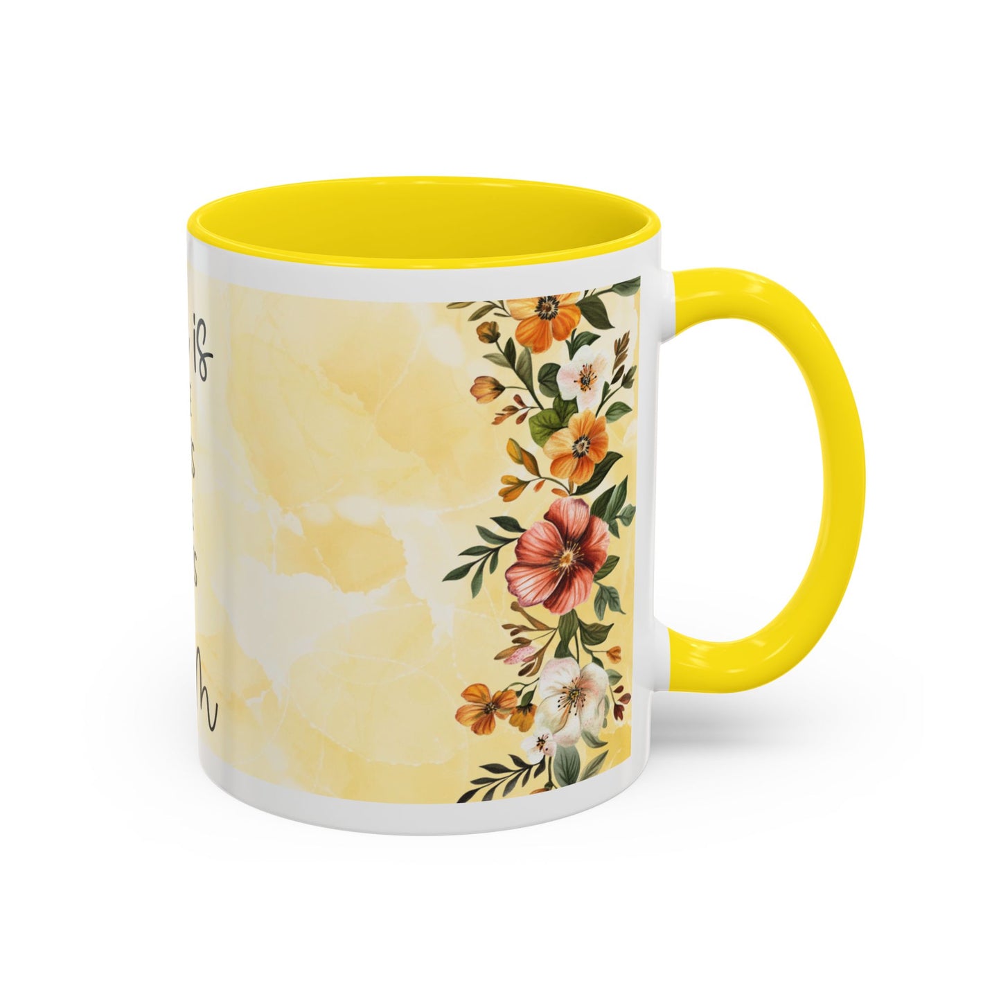 She Is Mom Floral Accent Coffee Mug — 'She is Peace, She is Home' Mother's Day Gift