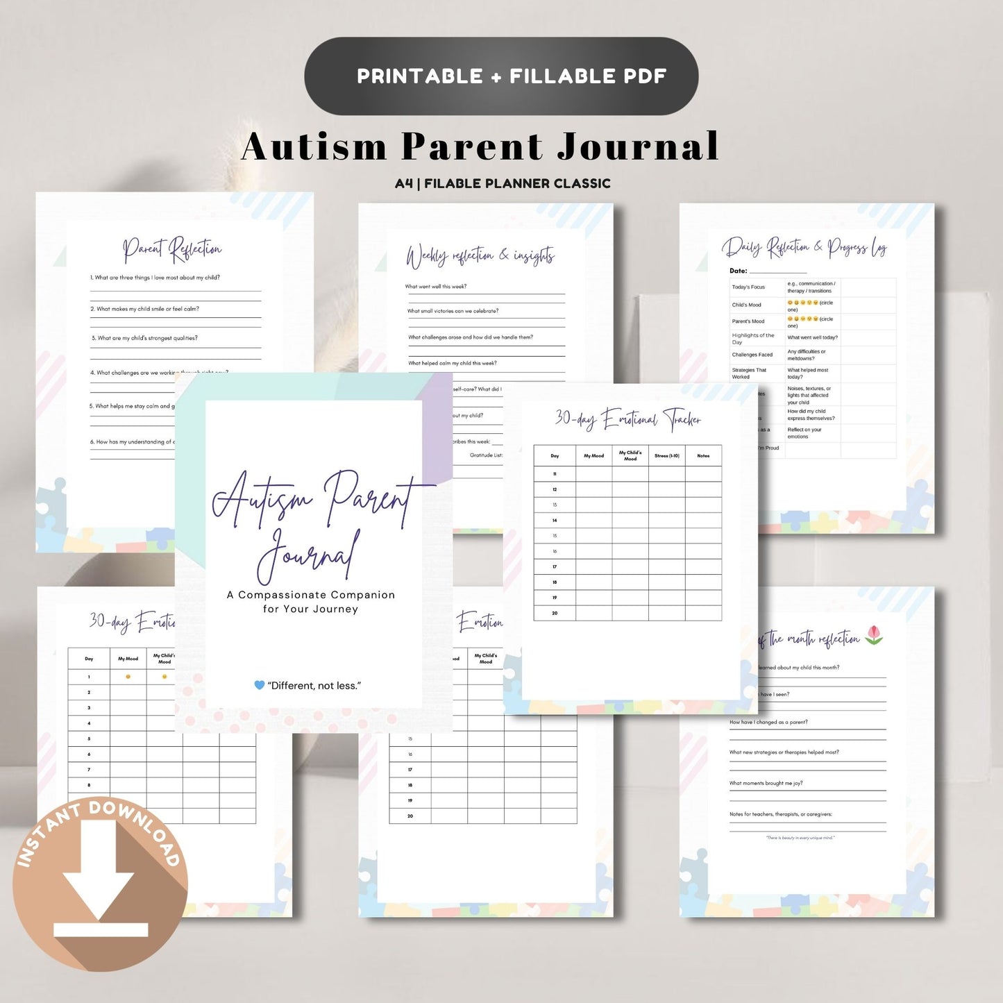 Autism Parent Journal | Special Needs Planner | Behavior & Progress Tracker | Daily Log for Parents & Caregivers