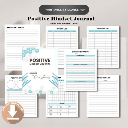 Positive Mindset Journal Printable | Daily Gratitude, Confidence & Self-Growth Workbook