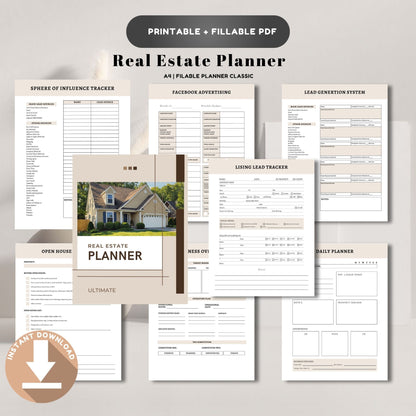Real Estate Planner | Realtor Business Planner | Property & Client Tracker | Real Estate Agent Organizer