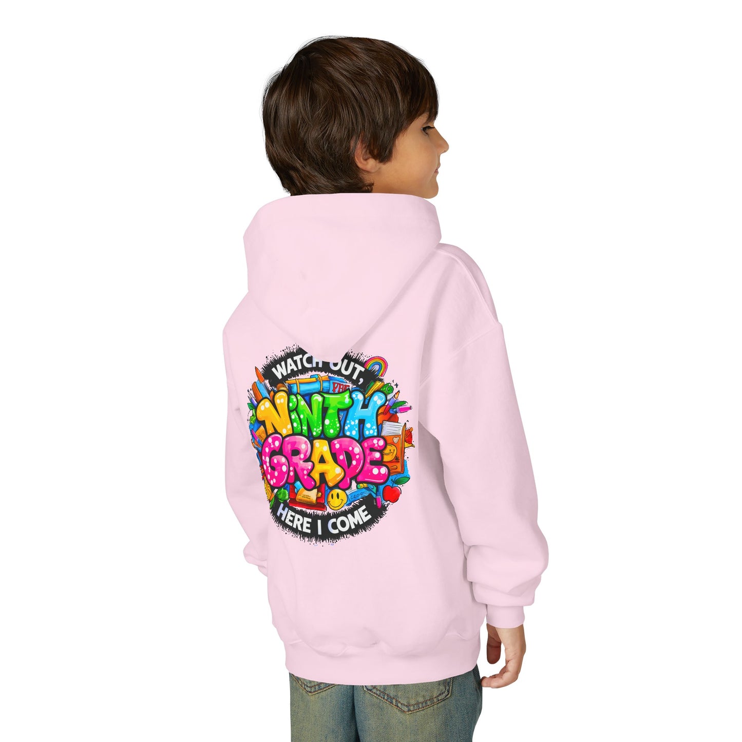 Kids' 4th Grade Hoodie – "Watch Out 4th Grade Here I Come" Colorful Back-to-School Sweatshirt