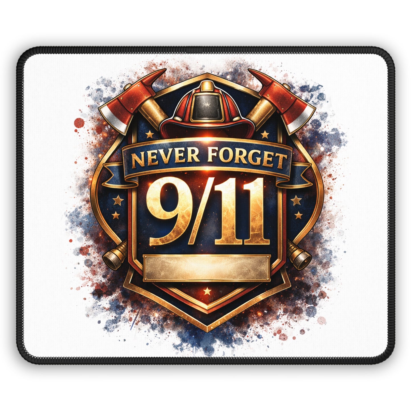 Never Forget 9/11 Gaming Mouse Pad — Firefighter Tribute Memorial Desk Mat